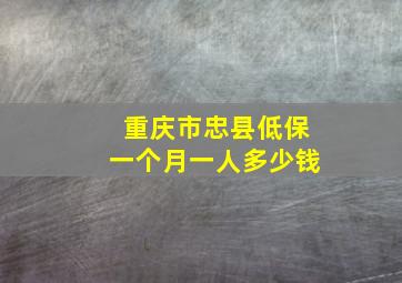 重庆市忠县低保一个月一人多少钱