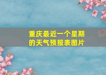 重庆最近一个星期的天气预报表图片