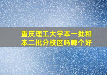 重庆理工大学本一批和本二批分校区吗哪个好