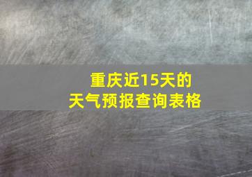 重庆近15天的天气预报查询表格