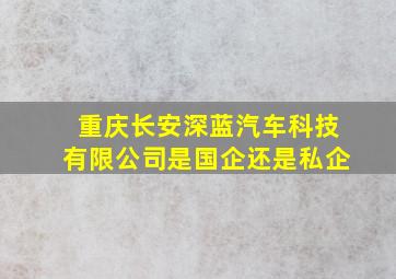 重庆长安深蓝汽车科技有限公司是国企还是私企