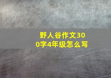 野人谷作文300字4年级怎么写