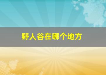 野人谷在哪个地方