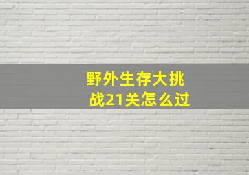 野外生存大挑战21关怎么过