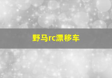 野马rc漂移车