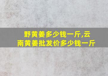 野黄姜多少钱一斤,云南黄姜批发价多少钱一斤