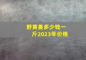 野黄姜多少钱一斤2023年价格