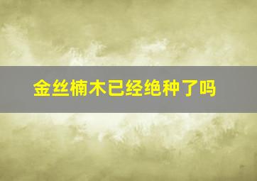 金丝楠木已经绝种了吗