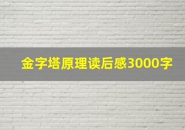 金字塔原理读后感3000字