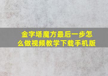 金字塔魔方最后一步怎么做视频教学下载手机版