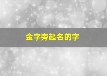 金字旁起名的字