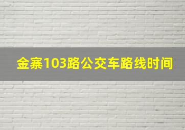 金寨103路公交车路线时间