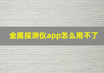 金属探测仪app怎么用不了