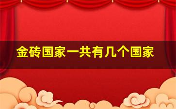 金砖国家一共有几个国家