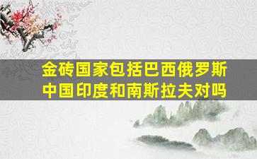 金砖国家包括巴西俄罗斯中国印度和南斯拉夫对吗