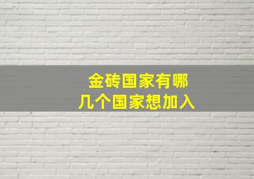 金砖国家有哪几个国家想加入