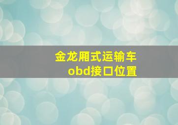 金龙厢式运输车obd接口位置