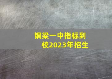 铜梁一中指标到校2023年招生