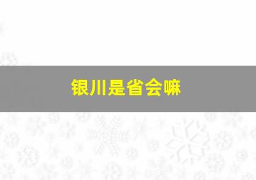 银川是省会嘛