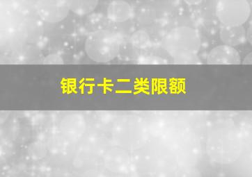 银行卡二类限额