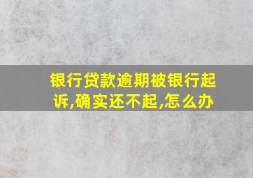 银行贷款逾期被银行起诉,确实还不起,怎么办