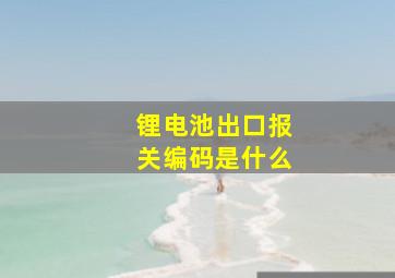 锂电池出口报关编码是什么