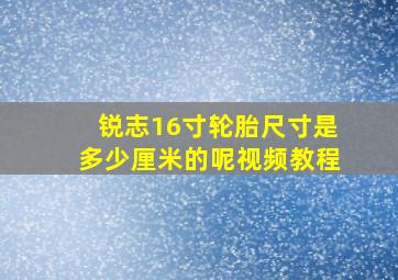 锐志16寸轮胎尺寸是多少厘米的呢视频教程