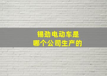 锡劲电动车是哪个公司生产的