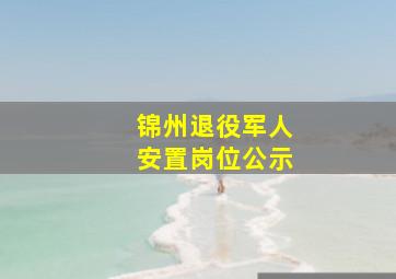 锦州退役军人安置岗位公示