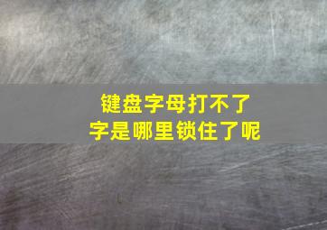 键盘字母打不了字是哪里锁住了呢