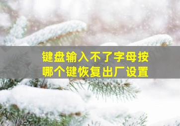 键盘输入不了字母按哪个键恢复出厂设置