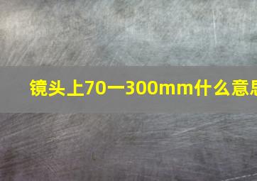 镜头上70一300mm什么意思