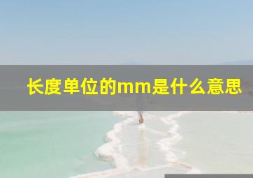 长度单位的mm是什么意思