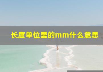 长度单位里的mm什么意思