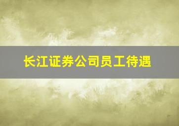 长江证券公司员工待遇