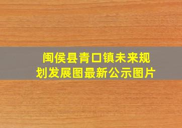 闽侯县青口镇未来规划发展图最新公示图片