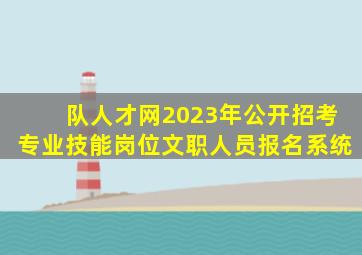 队人才网2023年公开招考专业技能岗位文职人员报名系统