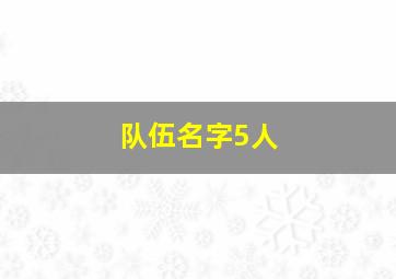 队伍名字5人