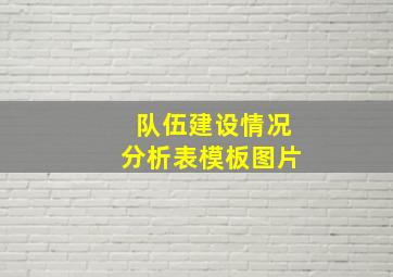 队伍建设情况分析表模板图片