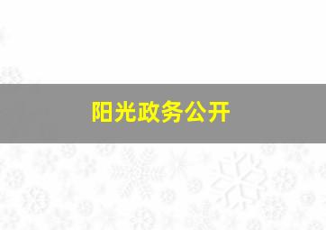 阳光政务公开