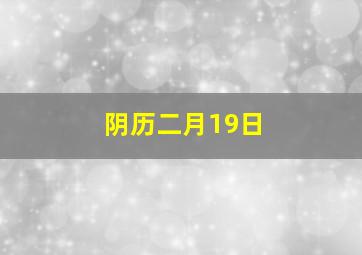 阴历二月19日