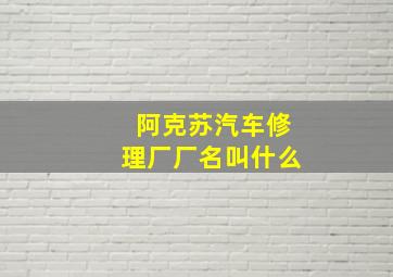 阿克苏汽车修理厂厂名叫什么