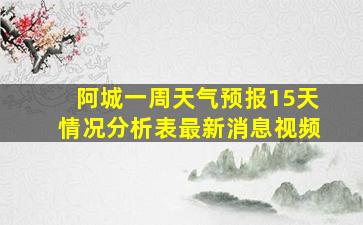 阿城一周天气预报15天情况分析表最新消息视频