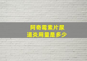 阿奇霉素片尿道炎用量是多少