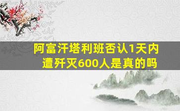 阿富汗塔利班否认1天内遭歼灭600人是真的吗