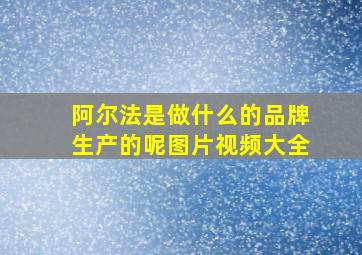 阿尔法是做什么的品牌生产的呢图片视频大全