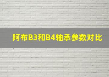 阿布B3和B4轴承参数对比