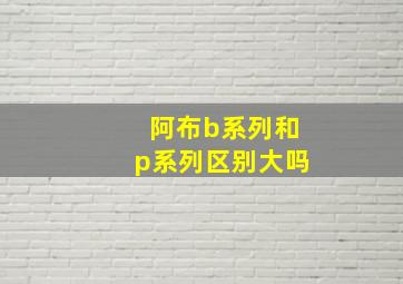 阿布b系列和p系列区别大吗