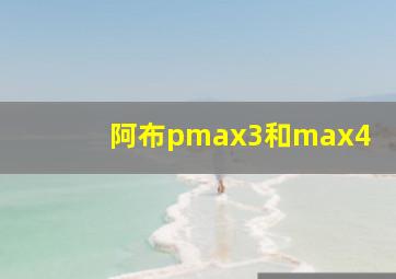 阿布pmax3和max4