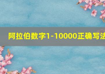 阿拉伯数字1-10000正确写法